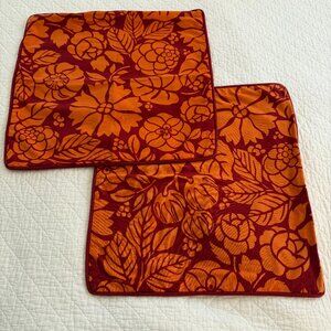 Pottery Barn Pillow Covers 18 x 18 Cotton Floral Whimsical Boho Cottagecore